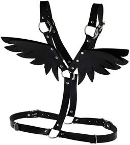 img 2 attached to Women Leather Harness Adjustable Gothic