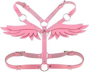 img 4 attached to Women Leather Harness Adjustable Gothic