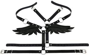 img 1 attached to Women Leather Harness Adjustable Gothic