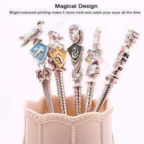 img 1 attached to 💫 Enhance Your Beauty with Wizard Wand Magic: 5Pcs Rose Gold Makeup Brushes Set - Eye Shadow, Eyeliner, Blending, Pencil, Lip, Foundation Brushes with Gift Bag