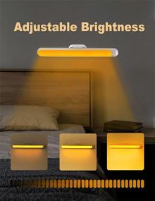 img 1 attached to 📚 Amber Reading Lights - Blue Light Blocking Stick-on Night Light Bar for Kids' Bunk Bed Headboard Bedroom - Dimmable Tap, Overhead Desk, Book Lamp - LED Wireless Rechargeable Battery Powered Lighting - 1600K SEO