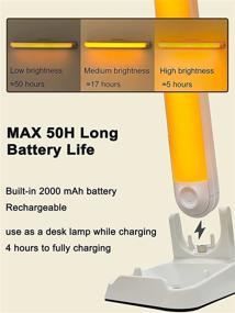 img 3 attached to 📚 Amber Reading Lights - Blue Light Blocking Stick-on Night Light Bar for Kids' Bunk Bed Headboard Bedroom - Dimmable Tap, Overhead Desk, Book Lamp - LED Wireless Rechargeable Battery Powered Lighting - 1600K SEO