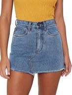 women's eliacher a-line denim skirt - fringed, slim fit short jean skirts logo