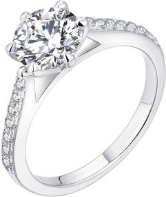 img 4 attached to JO WISDOM Sterling Engagement Zirconia Women's Jewelry