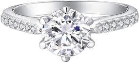 img 3 attached to JO WISDOM Sterling Engagement Zirconia Women's Jewelry