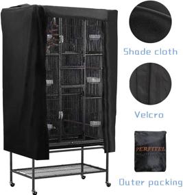 img 2 attached to 🐦 Perfitel Universal Bird Cage Cover - Black-Out, Durable and Washable for a Good Night's Sleep