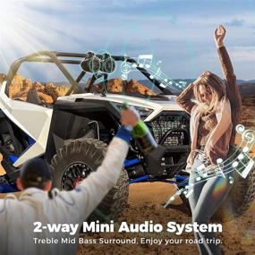 img 2 attached to Kemimoto UTV RZR Морская лодка Bluetooth башенные динамики: водонепроницаемые беспроводные динамики для рулей UTV совместимы с системой стерео Polaris RZR 800 900 1000 Can Am Kawasaki Teryx Buggy.