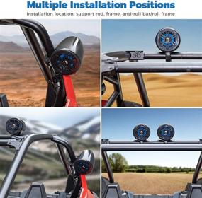 img 3 attached to Kemimoto UTV RZR Морская лодка Bluetooth башенные динамики: водонепроницаемые беспроводные динамики для рулей UTV совместимы с системой стерео Polaris RZR 800 900 1000 Can Am Kawasaki Teryx Buggy.