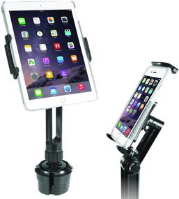 img 4 attached to Macally Heavy Duty Tablet Holder for Car - Cup Holder Tablet Mount or Phone Cup Holder - Fits Devices 3.5-8” Wide with Case - Adjustable iPad Car Mount (360° Rotatable)