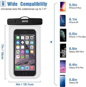 img 1 attached to 📱 JOTO Universal Waterproof Pouch Cellphone Dry Bag Case for iPhone 13 Pro Max Mini, 12 11 Pro Max Xs Max XR X 8 7 6S Plus SE, Galaxy S20 S20+ S10 Plus S10e/Note 10+ 9, Pixel 4 XL up to 7" - Clear: Waterproof Case for iPhone, Galaxy, Pixel & more