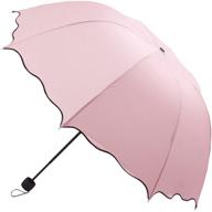 ☂️ folding ruffled parasol umbrella for sun and rain logo