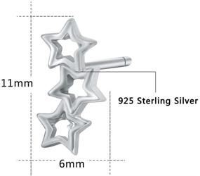 img 1 attached to ⭐️ Sleek Sterling Silver Star Stud Earrings: AoedeJ Unique Ear Climber & Crawler Cuff Earrings