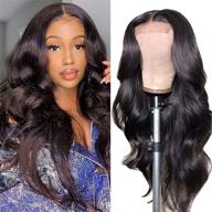 👩 волосы alliggic body wave brazilian virgin hair lace closure wig для чернокожих женщин - hd-прозрачный закрытие 5x5 с предварительно выдернутыми детскими волосами (20 дюймов) логотип