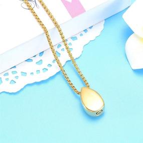 img 1 attached to Treasured Memories: Little Teardrop Cremation Necklace - Mom's Ashes Keepsake Pendant for Women