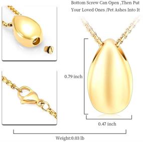 img 3 attached to Treasured Memories: Little Teardrop Cremation Necklace - Mom's Ashes Keepsake Pendant for Women