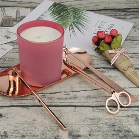 img 3 attached to 🕯️ Enhance your Candle Experience with AM3 Candle Accessory Sets: Wick Trimmer, Dipper, Snuffer & Storage Tray - Perfect Gift Package for Candle Lovers (Rose Gold)