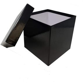 img 2 attached to 🎁 Square Black Glossy 3-Piece Nesting Gift Boxes in Black