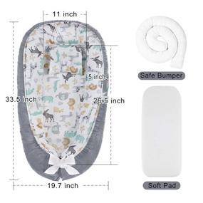 img 1 attached to 👶 Breathable Cotton Baby Lounger Nest for Cosleeping Bed Bassinet - Perfect for Travel and Napping Baby - Includes Pillow - Shower Gift