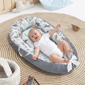 img 3 attached to 👶 Breathable Cotton Baby Lounger Nest for Cosleeping Bed Bassinet - Perfect for Travel and Napping Baby - Includes Pillow - Shower Gift