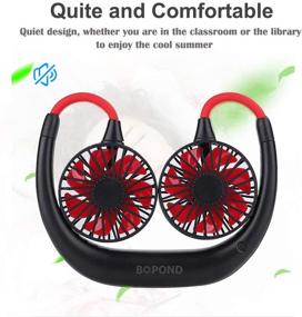 img 3 attached to 🌀 Portable Neckband Fan Rechargeable - Hands Free Neck Fan USB 2000Mah Personal Sports Fan Around Neck, Black