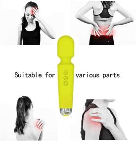 img 3 attached to MIYUTU Yellow Handheld Massage Stick: Cordless 8 Speeds & 20 Modes Wand Massager for Neck, Shoulder, Back, and Body Massage - USB Charging, Sports Recovery Muscle Aches Tool