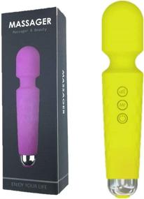 img 4 attached to MIYUTU Yellow Handheld Massage Stick: Cordless 8 Speeds & 20 Modes Wand Massager for Neck, Shoulder, Back, and Body Massage - USB Charging, Sports Recovery Muscle Aches Tool