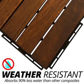 img 2 attached to 🪵 Mammoth Sustainably Sourced Acacia Wood Deck Tiles - Secure Interlocking System, Water Resistant, Pack of 11 (11 SQFT) - Perfect for Outdoor Patios or Composite Deck Flooring (Stripe)