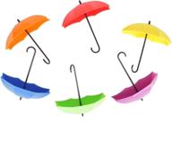 🌂 6-piece colorful umbrella wall rack: key holder & organizer for keys, jewelry, and small items логотип