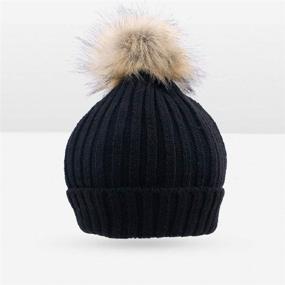 img 1 attached to 🎩 LLmoway Kids Winter Hats: Cozy Beanie Cable Knit Cap with Pom for Boys and Girls