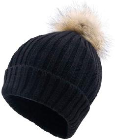 img 2 attached to 🎩 LLmoway Kids Winter Hats: Cozy Beanie Cable Knit Cap with Pom for Boys and Girls