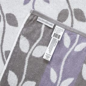 img 2 attached to 🌿 Amrapur Overseas 6-Piece Yarn Dyed Organic Vines Jacquard/Solid Ultra Soft 500GSM 100% Combed Cotton Towel Set [Grey Lavender]: Luxurious Organic Vines Jacquard Towel Set for Unmatched Softness