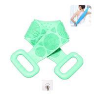 🛁 green silicone bath body brush nosubo - exfoliating back cleaning body scrubber, shower towel & belt for men and women, silicone body wash scrubber logo