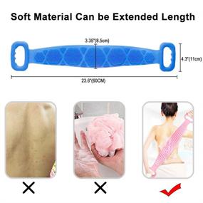 img 1 attached to 🛁 Green Silicone Bath Body Brush NOSUBO - Exfoliating Back Cleaning Body Scrubber, Shower Towel & Belt for Men and Women, Silicone Body Wash Scrubber