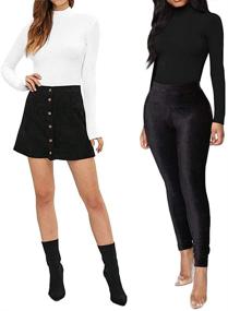 img 1 attached to Mangopop Womens Sleeve Bodysuits Jumpsuits Women's Clothing in Bodysuits