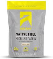 🏋️ протеиновый порошок ascent native fuel micellar casein - 2 фунта - ванильное бобовое зерно: высококачественная добавка для восстановления и роста мышц логотип