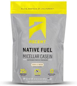 img 4 attached to 🏋️ Протеиновый порошок Ascent Native Fuel Micellar Casein - 2 фунта - Ванильное бобовое зерно: Высококачественная добавка для восстановления и роста мышц