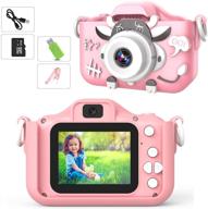 📸 rthpy upgrade kids selfie camera for girls: 20.0mp hd digital video camcorder + 2.0 inch ips screen + portable toy for 2-12 year old girls - includes 32gb sd card logo