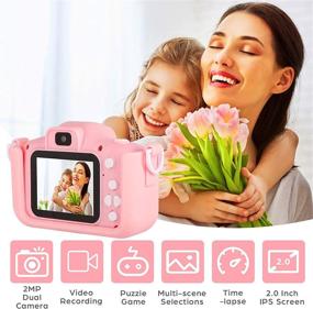 img 3 attached to 📸 RTHPY Upgrade Kids Selfie Camera for Girls: 20.0MP HD Digital Video Camcorder + 2.0 Inch IPS Screen + Portable Toy for 2-12 Year Old Girls - Includes 32GB SD Card