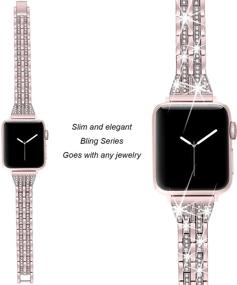 img 1 attached to Ремешки Secbolt Bling совместимы с ремешком Apple Watch 38 мм 40 мм 42 мм 44 мм Женщины IWatch серии SE 6 5 4 3 2 1