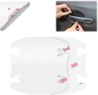 🛡️ ezautowrap 2pcs 3m scotchguard clear door cup handle paint scratch protection guard film bra vinyl style 1: shield your vehicle's surfaces with premium scratch protection! logo