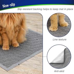 img 1 attached to 🐾 WePet Large Cat Litter Mat - 35 x 23 Inch Premium Durable PVC Rug, Trapping Mesh Design, Urine Waterproof, Easy to Clean, Washable, Scatter Control, Litter Box Carpet - No Phthalate