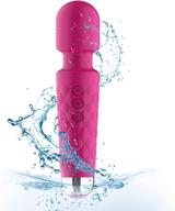 rechargeable mini wand massager - upgraded portable personal body massager with 8 speeds, 20 vibration modes for neck, shoulder, back - waterproof & wireless - rose логотип