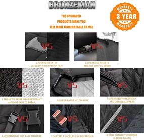 img 1 attached to 🌧️ BRONZEMAN 100% Waterproof Bench Car Seat Cover Protector - Strong & Durable, Heavy-Duty and Nonslip Rear Back Seat Cover with Middle Seat Belt - Universal Size for Cars, Trucks & SUVs