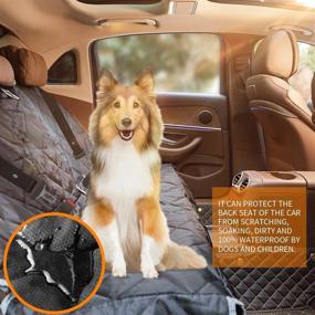 img 3 attached to 🌧️ BRONZEMAN 100% Waterproof Bench Car Seat Cover Protector - Strong & Durable, Heavy-Duty and Nonslip Rear Back Seat Cover with Middle Seat Belt - Universal Size for Cars, Trucks & SUVs