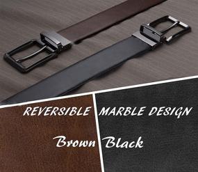 img 3 attached to Versatile and Stylish: Reversible Classic Italian Leather Finish Men's Accessories