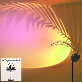 img 1 attached to 🌅 Adjustable Sunset Projection Lamp - Romantic LED Night Light Projector with Floor Stand, Ideal Sunlight Lamp Visual for Bedroom Living Room Decor - 180 Degree Rotation and USB Charging