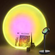 🌅 adjustable sunset projection lamp - romantic led night light projector with floor stand, ideal sunlight lamp visual for bedroom living room decor - 180 degree rotation and usb charging логотип