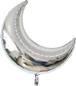 img 1 attached to 36-inch Crescent Moon Shaped Mylar Balloons - Pack of 18 Moon and Star 🎈 Party Balloons for Birthday, Anniversary, Celebratory Gatherings, Weddings, Baby Shower Decorations - Blue and Silver