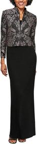 img 4 attached to Stunning Alex Evenings Plus Size Long Dress with Mandarin Neckline Jacket for Women