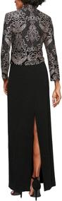 img 2 attached to Stunning Alex Evenings Plus Size Long Dress with Mandarin Neckline Jacket for Women